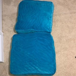 Large Blue faded zebra print pillows